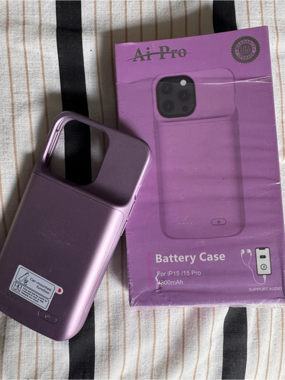 Purple Battery Case for iPhone 15 / 15 Pro